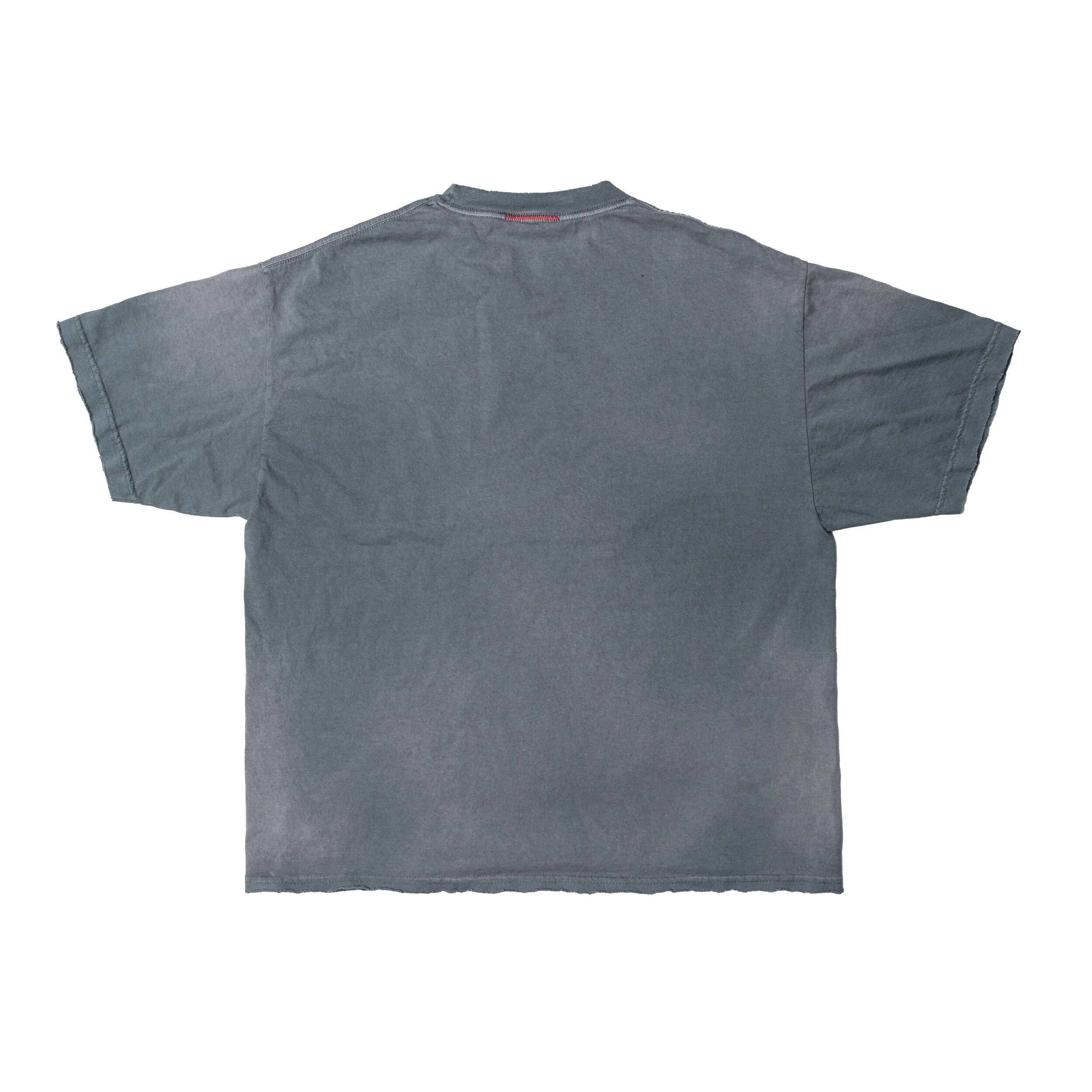 【MISCHIEF】RHOMBUS 3-QUARTER CROPPED T-SHIRT LIGHT GREY OVERSIZE CROP T-SHIRT / AGED GREY — MOOJIMOOJI